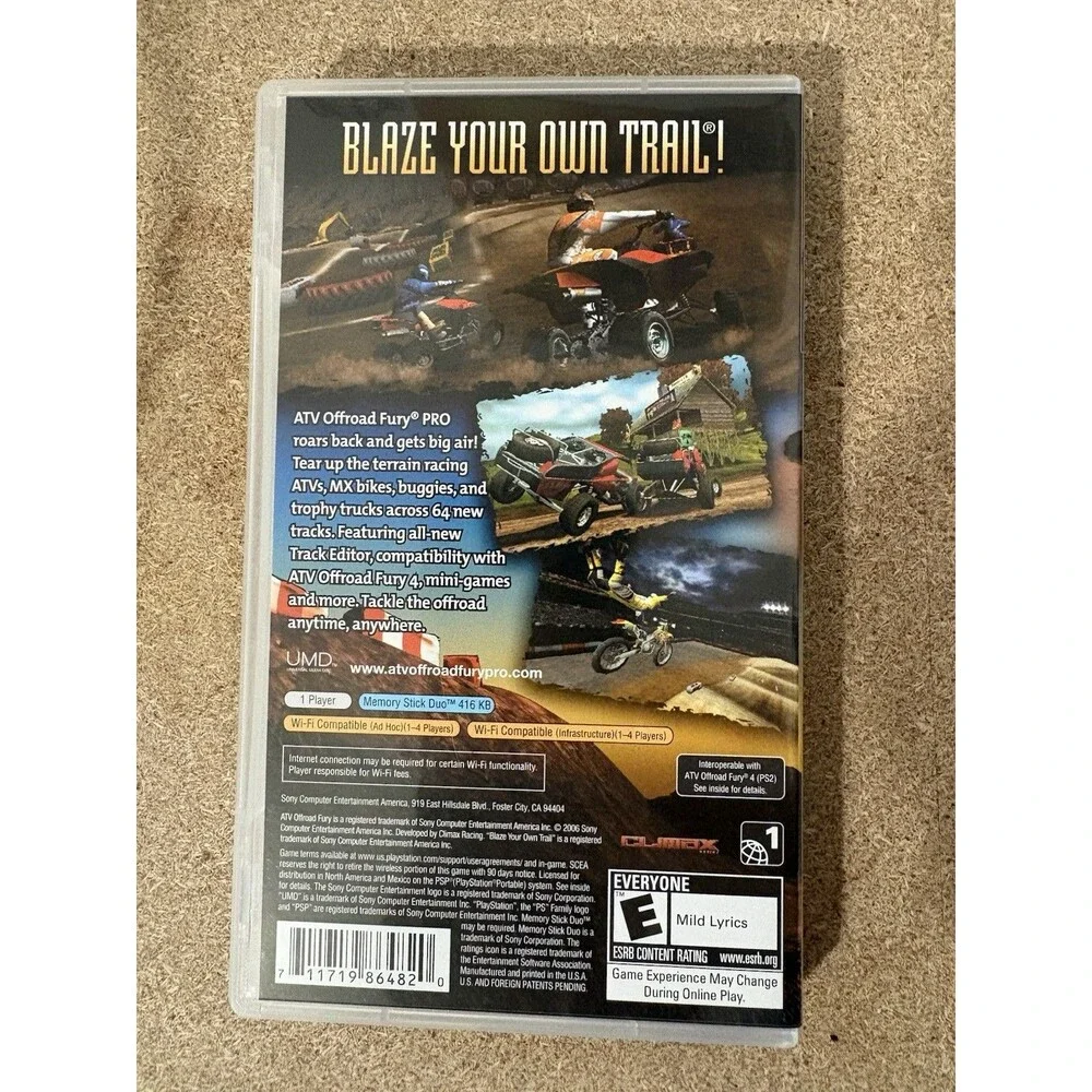 ATV Offroad Fury PRO PlayStation Portable PSP Complete CIB Authentic + Reg Card